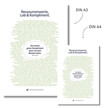 Lade das Bild in den Galerie-Viewer, Poster "Ressourcenworte, Lob & Kompliment"